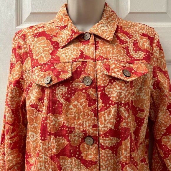 Vintage Coldwater Creek Women's Orange Casual Button Front Jacket Small - Picture 5 of 9